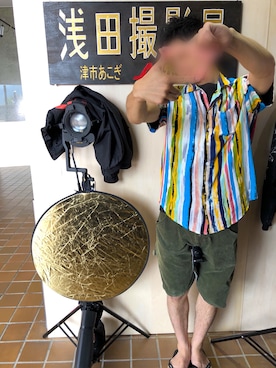 「Paul Smith（ポールスミス）のアイテム（サンダル）」を使った、Tsu-neさん（メンズ・178cm）の夏コーディネート