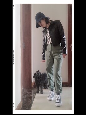 「DAZZLE（ダズル）のアイテム（ジャケット/アウター）」を使った、罗小川77さん（レディース・160cm）の春コーディネート