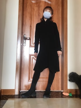 「Mo&Co.（モーアンドコー）のアイテム（ワンピース/ドレス）」を使った、罗小川77さん（レディース・160cm）の冬コーディネート