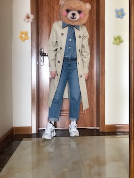「Mo&Co.（モーアンドコー）のアイテム（ジャケット/アウター）」を使った、罗小川77さん（レディース・160cm）の春コーディネート