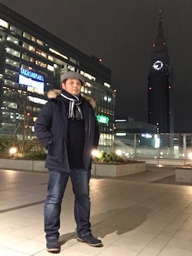 「ポチャメン」｜「アイテム（ハンチング/ベレー帽）」を使った、HIROFUMIさん（メンズ・166cm）の春コーディネート