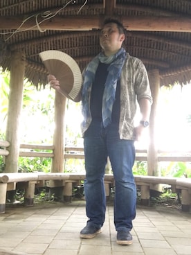 「ポチャメン」｜「アイテム（スリッポン）」を使った、HIROFUMIさん（メンズ・166cm）の春コーディネート
