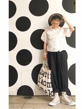 「黒パンツ」｜ひーこさん（レディース・154cm）の夏コーディネート