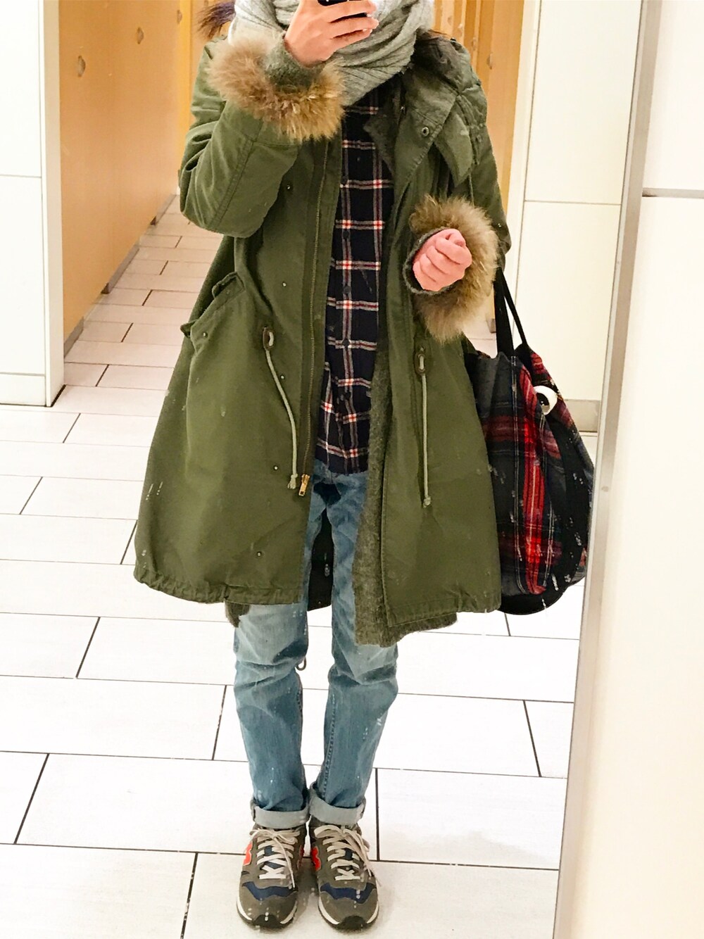 ADAM ET ROPE'（アダムエロペ）の「モールスキン モッズコート ボア