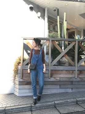 「TODAYFUL（トゥデイフル）のアイテム（オールインワン・サロペット）」を使った、ayano.さん（レディース・165cm）の冬コーディネート