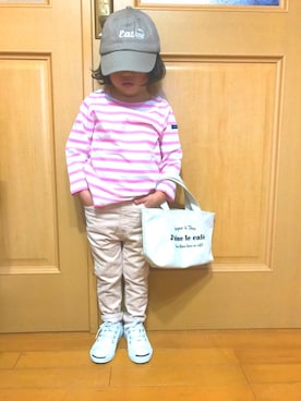 「petit main（プティマイン）のアイテム」を使った、misakiさん（キッズ・90cm）の冬コーディネート