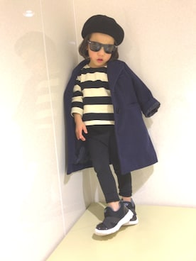 「petit main（プティマイン）のアイテム（その他トップス）」を使った、misakiさん（キッズ・100cm）の春コーディネート