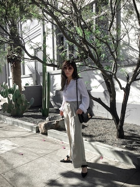 「Chloe（クロエ）のアイテム（サングラス、ブラウン系）」を使った、amberchauさん（レディース）の春コーディネート