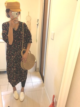「ラウンドバッグ」｜「アイテム（帽子）」を使った、ariさん（レディース・166cm）の春コーディネート