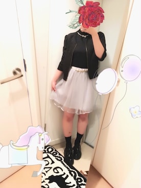 「NICE CLAUP（ナイスクラップ）のアイテム（その他アウター）」を使った、明香里さん（レディース・164cm）の夏コーディネート