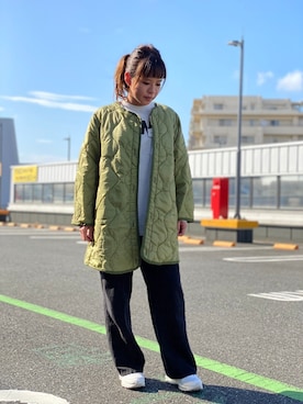 「AVIREX（アヴィレックス）のアイテム（モッズコート）」を使った、Akaneさん（レディース・155cm）の秋コーディネート