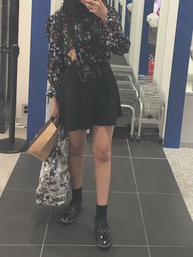 「GRL（グレイル）のアイテム（スリッポン）」を使った、のぞみさん（レディース・157cm）の夏コーディネート