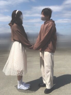 パーカー ブラウン系 を使った カップルコーデ の人気ファッションコーディネート Wear