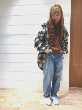 「Samansa Mos2 blue（サマンサモスモスブルー）のアイテム（ミリタリージャケット）」を使った、kanakoさん（レディース・158cm）の秋コーディネート