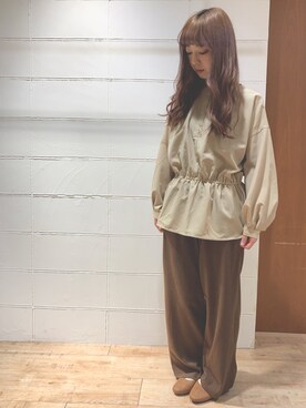「Samansa Mos2 blue（サマンサモスモスブルー）のアイテム（ローファー）」を使った、kanakoさん（レディース・158cm）の冬コーディネート