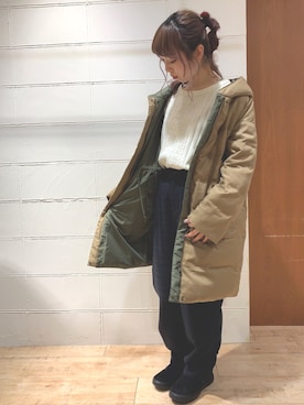 「Samansa Mos2 blue（サマンサモスモスブルー）のアイテム（ダウンジャケット/コート）」を使った、kanakoさん（レディース・158cm）の冬コーディネート