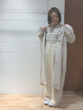 「Samansa Mos2 blue（サマンサモスモスブルー）のアイテム（その他アウター）」を使った、kanakoさん（レディース・158cm）の春コーディネート