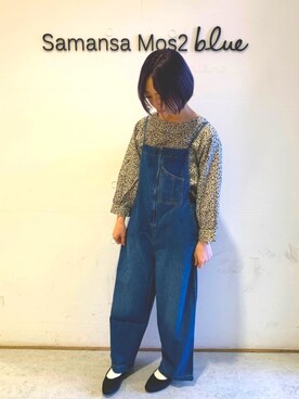 「Samansa Mos2 blue（サマンサモスモスブルー）のアイテム（オールインワン・サロペット）」を使った、kanakoさん（レディース・158cm）の秋コーディネート