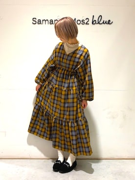 「Samansa Mos2 blue（サマンサモスモスブルー）のアイテム（モカシン/デッキシューズ）」を使った、kanakoさん（レディース・158cm）の秋コーディネート