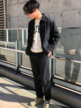 「Dickies（ディッキーズ）のアイテム（ジャケット/アウター）」を使った、澤村さん（メンズ・174cm）の冬コーディネート