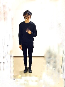 「no brand（ノーブランド）のアイテム（スウェット、ブラック系）」を使った、𓆟𓆟𓆟ゆーやんぐ𓆟𓆟𓆟さん（メンズ・180cm）の秋コーディネート