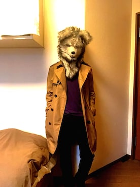 「COACH」｜「アイテム（トレンチコート）」を使った、おおかみさん（メンズ・167cm）の秋コーディネート