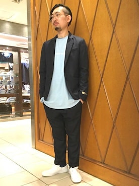 「SHIPS JET BLUE（シップスジェットブルー）のアイテム（テーラードジャケット）」を使った、佐藤さん（メンズ・172cm）の春コーディネート