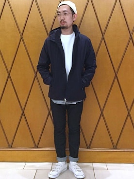 「SHIPS JET BLUE（シップスジェットブルー）のアイテム（帽子）」を使った、佐藤さん（メンズ・172cm）の春コーディネート
