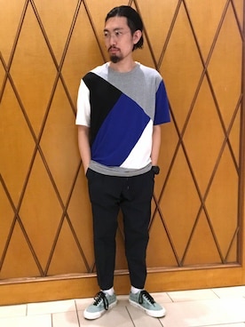 「SHIPS JET BLUE（シップスジェットブルー）のアイテム（パンツ）」を使った、佐藤さん（メンズ・172cm）の夏コーディネート