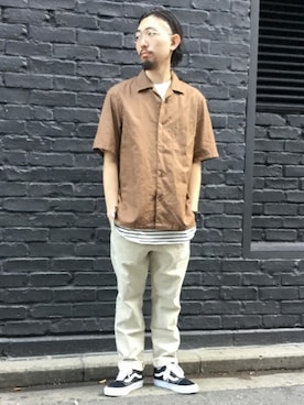 「SHIPS JET BLUE（シップスジェットブルー）のアイテム（パンツ）」を使った、佐藤さん（メンズ・172cm）の夏コーディネート
