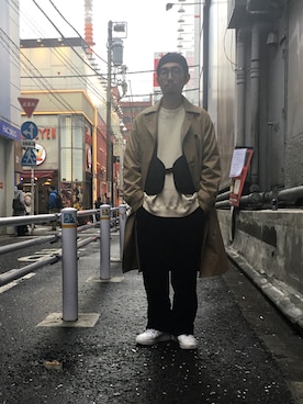 「SHIPS（シップス）のアイテム（トレンチコート）」を使った、佐藤さん（メンズ・172cm）の冬コーディネート