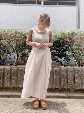「ふんわり」｜「アイテム（ワンピース/ドレス）」を使った、やまざきさん（レディース・149cm）の夏コーディネート