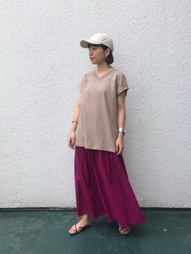 川添(kawazoe)さん(レディース・158cm)の夏コーディネート