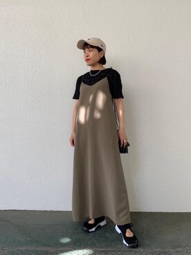 「NEW ERA（ニューエラ）の＜NEW ERA（ニューエラ）＞ T/W 9THIRTY LA/キャップ（キャップ）」を使った、川添（kawazoe）さん（レディース・158cm）の春コーディネート