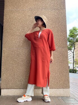 「RECOMMEND  ITEM STYLING」｜「アイテム（スラックス）」を使った、川添（kawazoe）さん（レディース・158cm）の春コーディネート