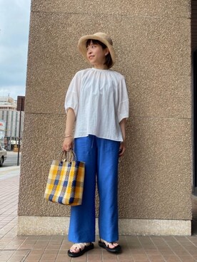 「OJO DE MEX（オホデメックス）のアイテム」を使った、川添（kawazoe）さん（レディース・158cm）の夏コーディネート
