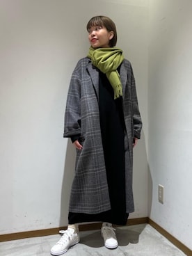 「RECOMMEND  ITEM STYLING」｜「アイテム（チェスターコート）」を使った、川添（kawazoe）さん（レディース・158cm）の秋コーディネート