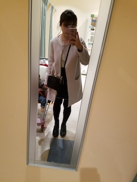 「FREAK'S STORE（フリークスストア）のサイドゴアチャンキーヒールブーツ（ブーツ、ブラック系）」を使った、ayukaさん（レディース・155cm）の冬コーディネート