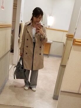 「casselini」｜「アイテム（トレンチコート）」を使った、ayukaさん（レディース・155cm）の春コーディネート