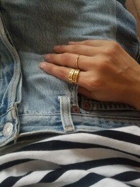 「ete（エテ）のK18YGブライト ダイヤモンド リング（リング、ゴールド系）」を使った、ayukaさん（レディース・155cm）の夏コーディネート