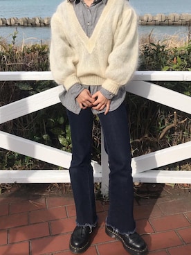 「GAP（ギャップ）のアイテム（デニムパンツ）」を使った、hanaさん（レディース・150cm）の冬コーディネート