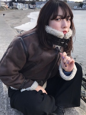「Alpha Industries（アルファインダストリーズ）のアイテム（その他アウター）」を使った、hanaさん（レディース・150cm）の冬コーディネート