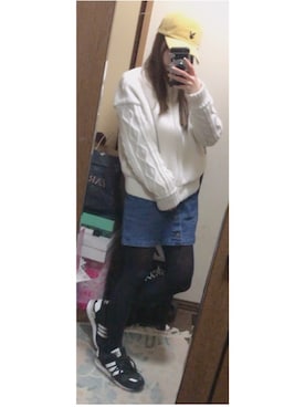 「nice claup」｜「アイテム（キャップ）」を使った、ma❤︎さん（レディース・154cm）の冬コーディネート