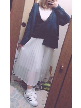 「LOWRYS FARM（ローリーズファーム）のシフォンプリーツスカート　713473（スカート）」を使った、ma❤︎さん（レディース・154cm）の春コーディネート