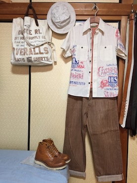 「alternative（オルタナティブ）のアイテム」を使った、Koji Shoさん（メンズ・165cm）の春コーディネート