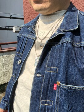 「スエット」｜「アイテム（デニムジャケット）」を使った、Koji Shoさん（メンズ・165cm）の春コーディネート
