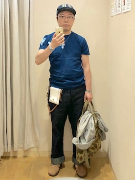 「RRL（ダブル アール エル）のアイテム（バッグ）」を使った、Koji Shoさん（メンズ・165cm）の秋コーディネート