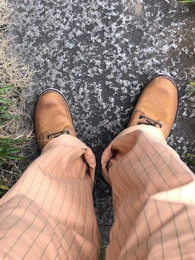 「CUSHMAN（クッシュマン）のアイテム（パンツ）」を使った、Koji Shoさん（メンズ・165cm）の冬コーディネート