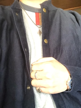 「Deluxewareのアイテム」を使った、Koji Shoさん（メンズ・165cm）の春コーディネート