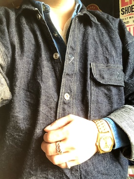 「shuttle notes（シャトルノーツ）のアイテム」を使った、Koji Shoさん（メンズ・165cm）の春コーディネート